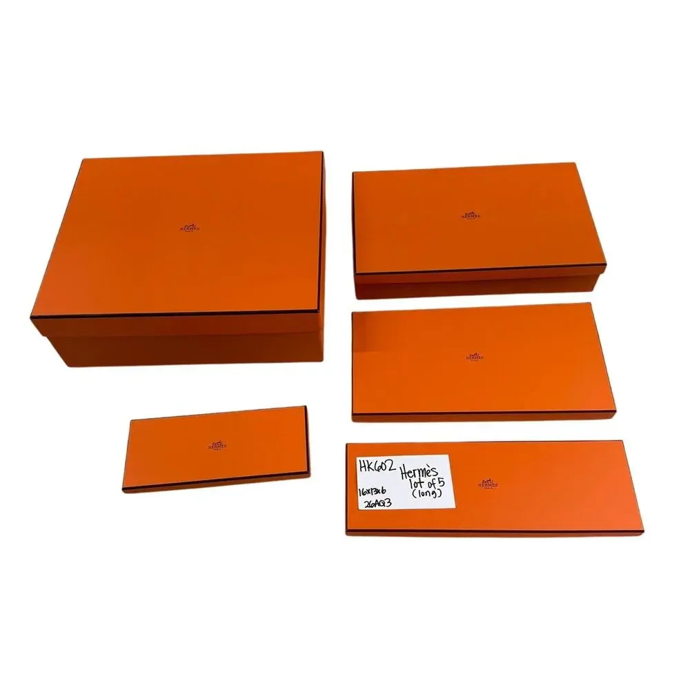 Hermès Paris Orange Gift Boxes Lot of 5 Assorted Sizes Largest 16x13x6 Empty